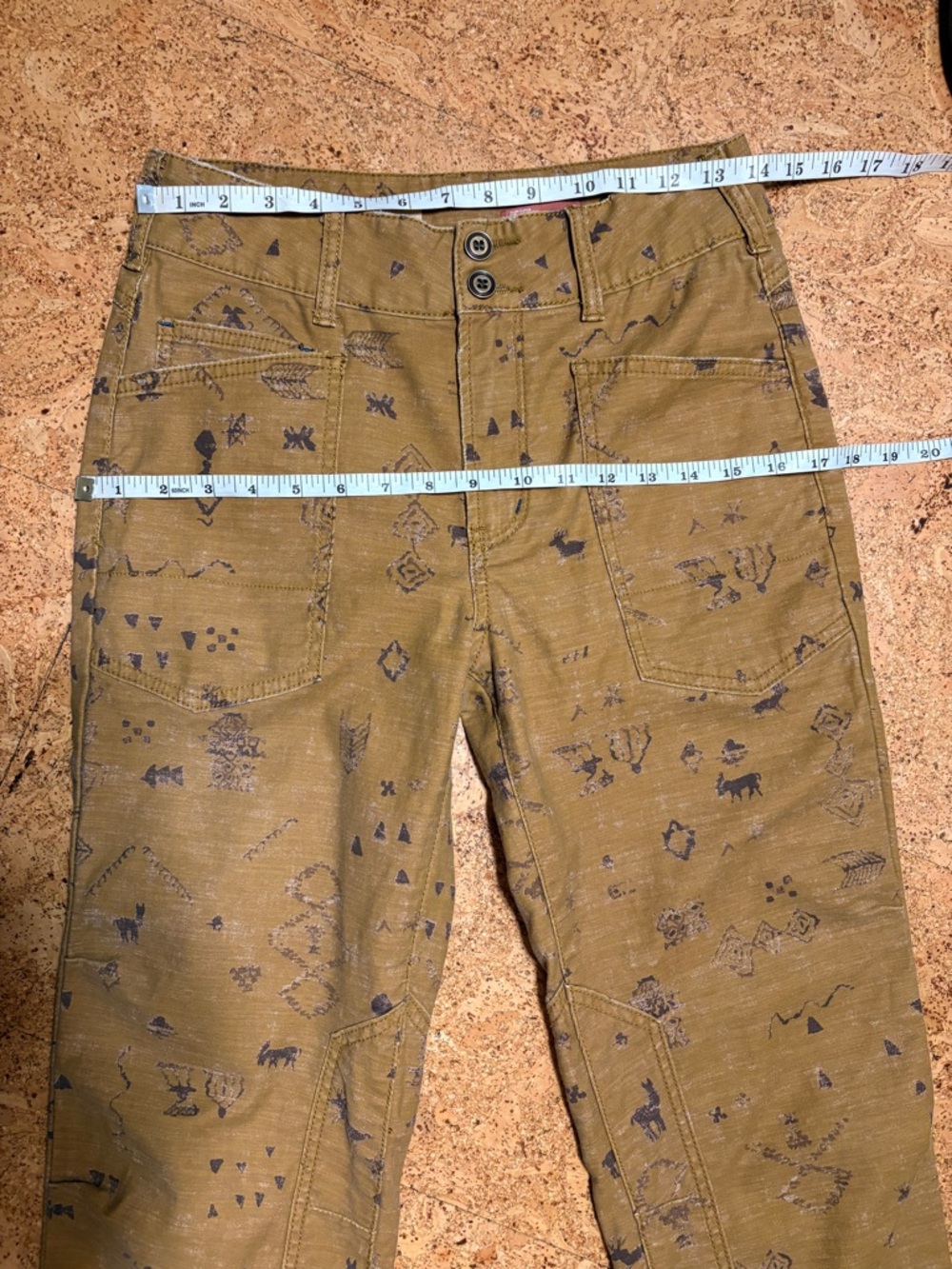 Pilcro The Wanderer Utility Trouser In Ochre Print Sz 26 - Picture 10 of 16